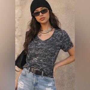 Stylish Charcoal Short Sleeve Top